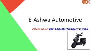 Details about best e scooter company in India