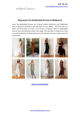 Shop Jenny Yoo Bridemaids Dresses in Melbourne — The Bridal Curator