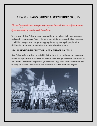 New Orleans Ghost Adventures Tours