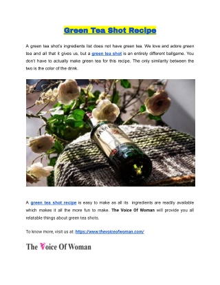 Green Tea Shot Recipe