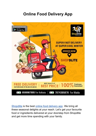 Online Food Delivery App