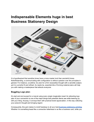 Indispensable Elements huge in best Business Stationery Design
