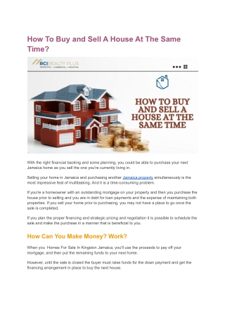 How to Buy and Sell a House at the Same Time