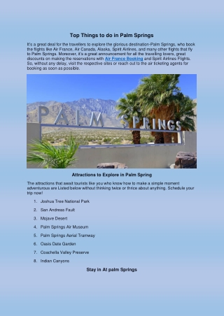 Top Things to do in Palm Springs