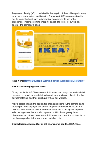 How much does it cost to develop an AR shopping app like IKEA
