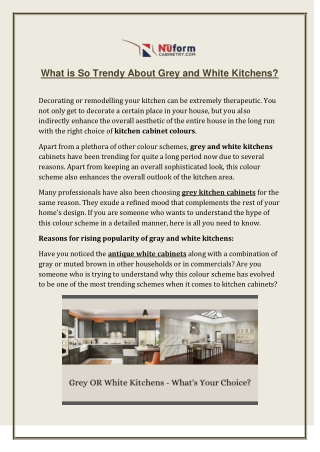 What is So Trendy About Grey and White Kitchens?