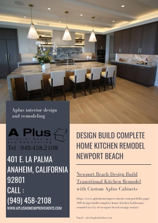 Design Build complete Home Kitchen remodel Newport Beach