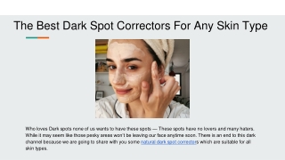 The Best Dark Spot Correctors For Any Skin Type