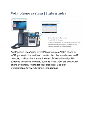 VoIP phone system | Hubrisindia