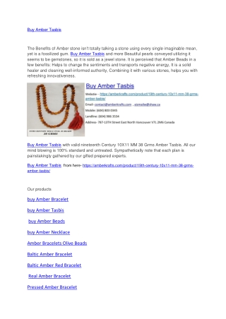 Buy Amber Tasbis
