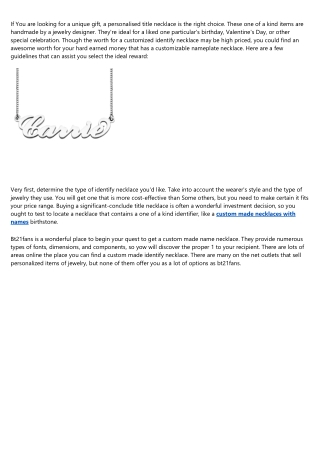 Why It's Easier to Succeed With customized name necklace Than You Might Think