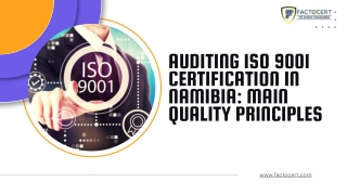 Auditing ISO 9001 Certification in Namibia: Main Quality Principles