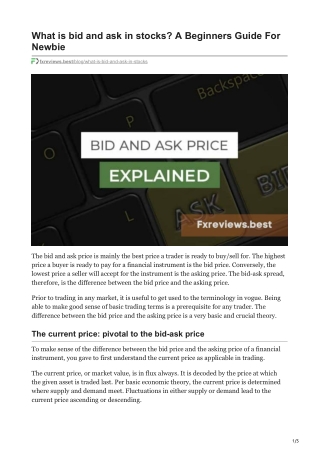 fxreviews.best-What is bid and ask in stocks A Beginners Guide For Newbie