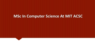 Apply for MSc in Computer Science at MIT ACSC