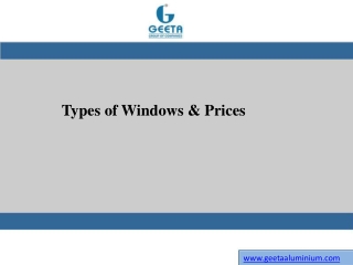 Types of Windows & Prices