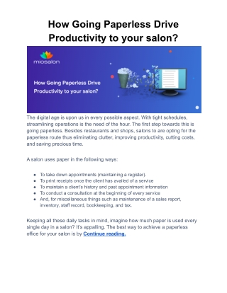 How Going Paperless Drive Productivity to your salon