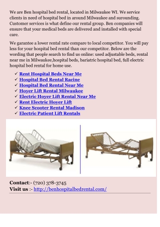 Rent Electric Hoyer Lift