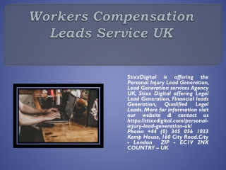 Workers Compensation Leads Service UK