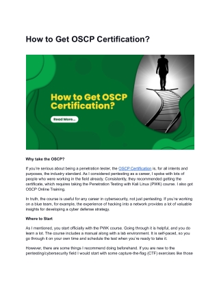 How to Get OSCP Certification?