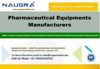 Pharmaceutical Equipments Manufacturers