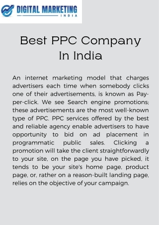 Best PPC Company In India