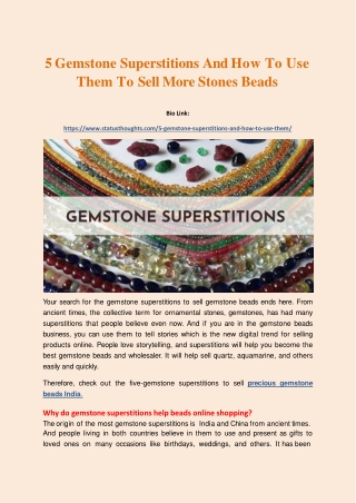 5 Gemstone Superstitions And How To Use Them To Sell More Stones Beads