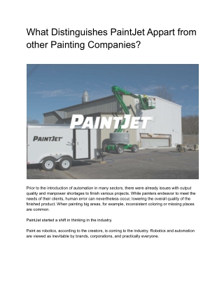 What Distinguishes PaintJet Appart from other Painting Companies