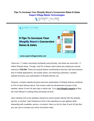 Tips To Increase Your Shopify Store's Conversion Rates & Sales