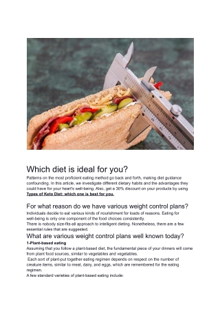 Which diet is ideal for you