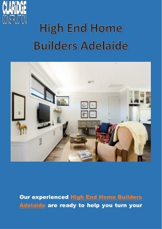 High End Home Builders Adelaide