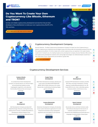 Best Cryptocurrency Development Services Company - Security Tokenizer