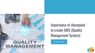 Importance of sharepoint to create QMS (Quality Management System)