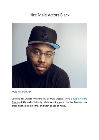 Hire Male Actors Black