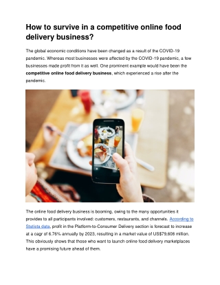 How to survive in a competitive online food delivery business