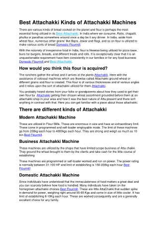 Best Attachakki Kinds of Attachakki Machines