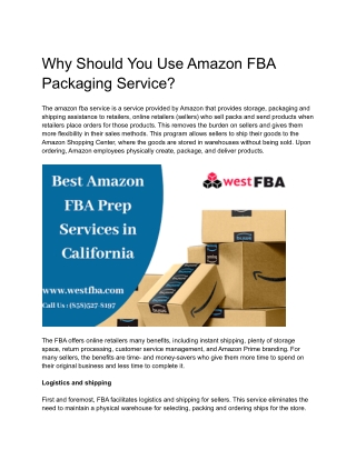 Why Should You Use Amazon FBA Packaging Service