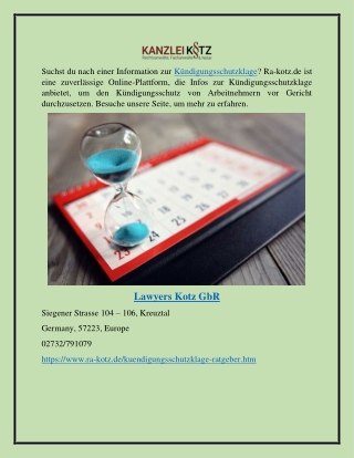 Kündigungsschutzklage RA-Kotz.de