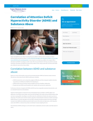 ADHD and Substance Abuse: Correlation, Sign, and Treatment