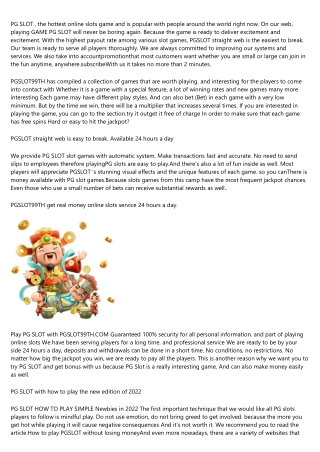 Pg slot, the best direct website Easy to break, get real money.