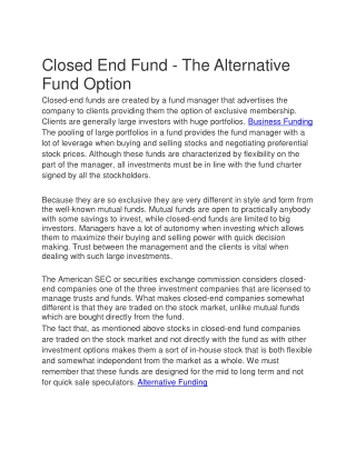 Alternative Funding1