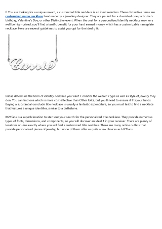How to Explain custom name necklace to Your Grandparents