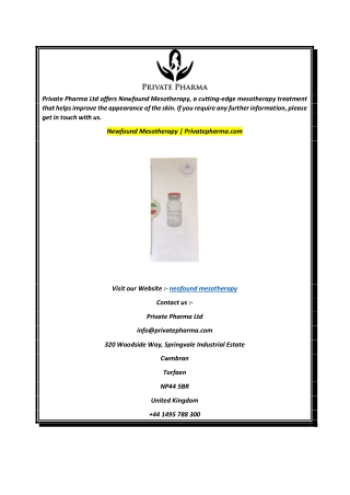Neofound Mesotherapy  Privatepharma.com