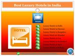 List of Deluxe Five Star Hotels in India