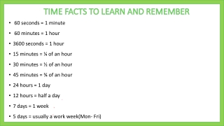 TIME FACTS TO LEARN AND REMEMBER