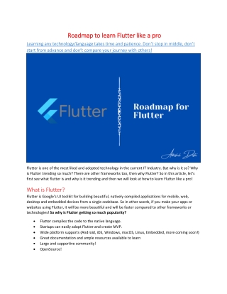 FLUTTER ROAD MAP