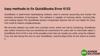 Let's learn easy ways to fix QuickBooks error 6123