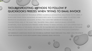 Guide to fix QuickBooks Freezes when Trying to Email Invoice issue