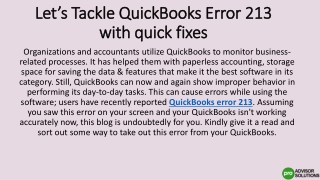 QuickBooks Error 213