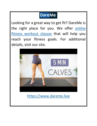 Online Fitness Workout Classes  DareMe