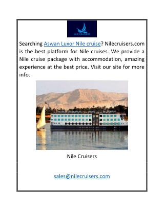 Aswan Luxor Nile Cruise  Nilecruisers.com